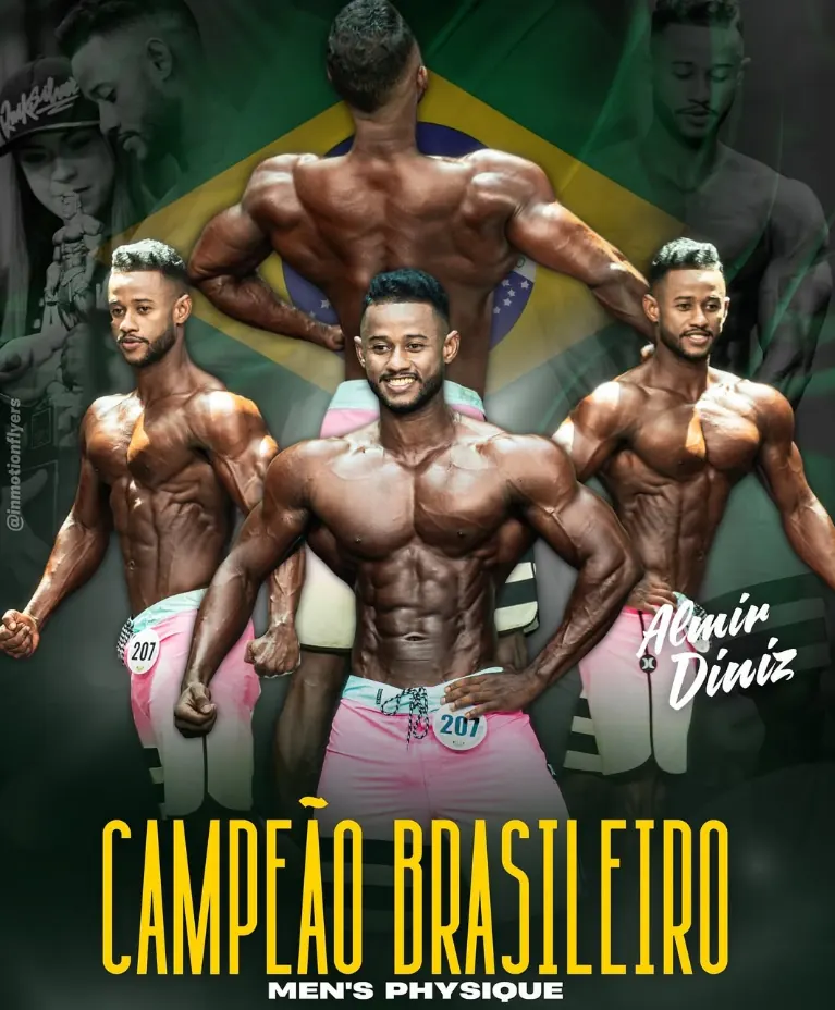 Almir Diniz, campeão brasileiro de Men's Physique, conforme o material fornecido